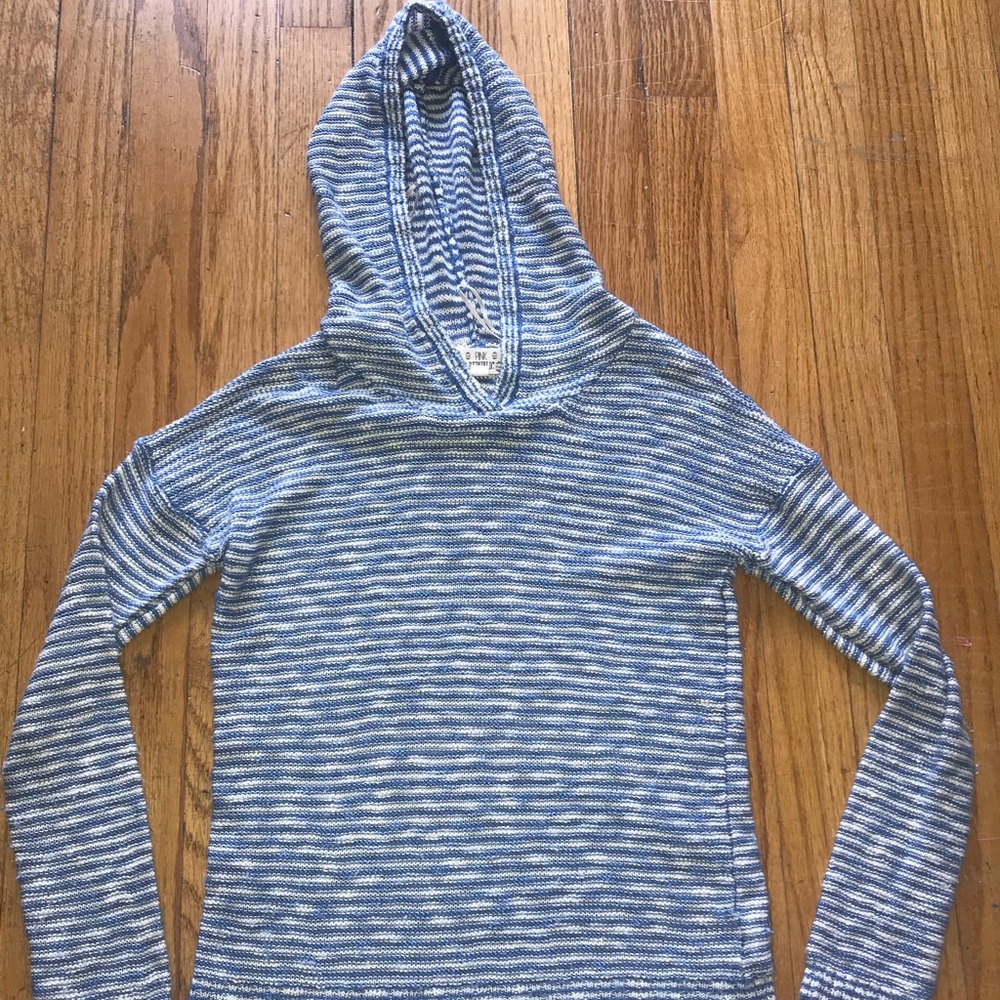 Blue and white stripe hoodie